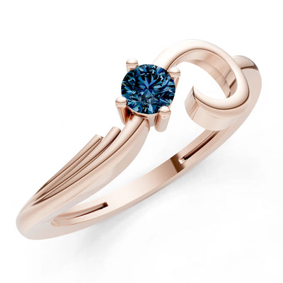 Scroll Accent Solitaire Ring