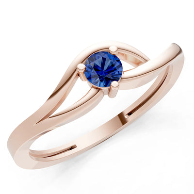 Minimal Curve Solitaire Ring