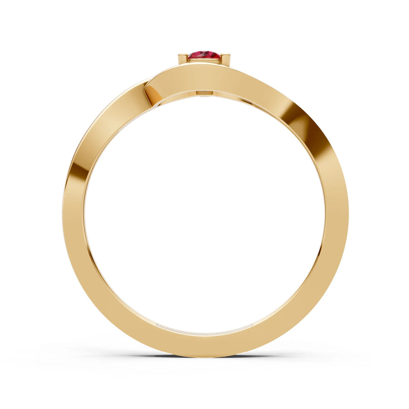 Minimal Curve Solitaire Ring