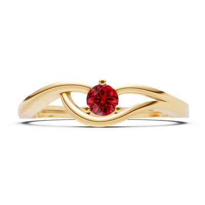 Minimal Curve Solitaire Ring