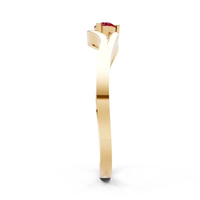 Minimal Curve Solitaire Ring