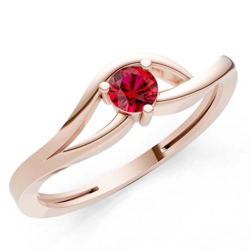 Minimal Curve Solitaire Ring