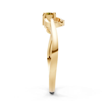 Twist Accent Dainty Solitaire Ring
