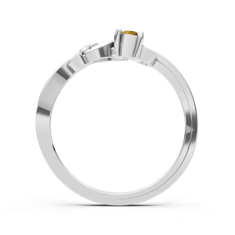 Twist Accent Dainty Solitaire Ring