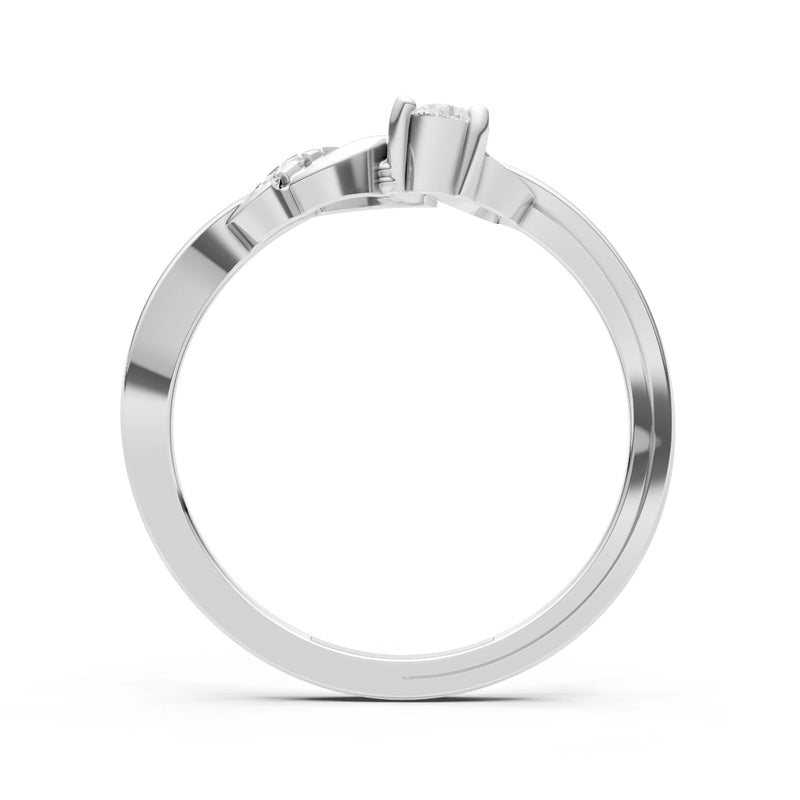 Twist Accent Dainty Solitaire Ring