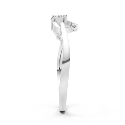 Twist Accent Dainty Solitaire Ring