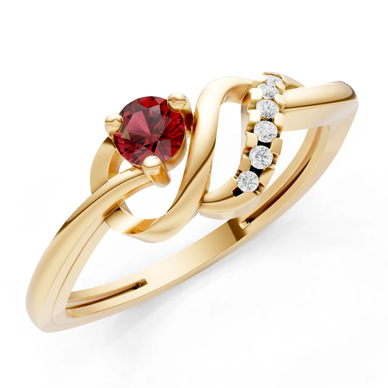 Twist Accent Dainty Solitaire Ring