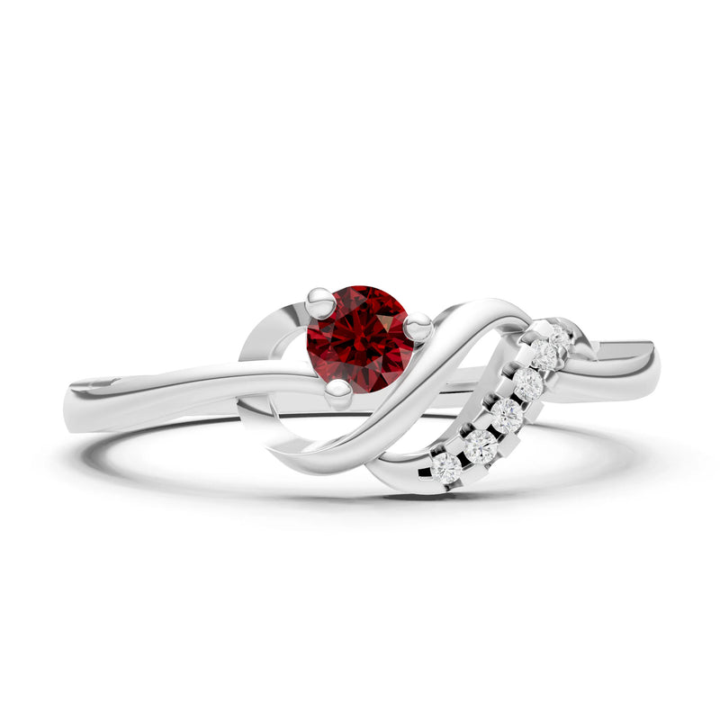Twist Accent Dainty Solitaire Ring