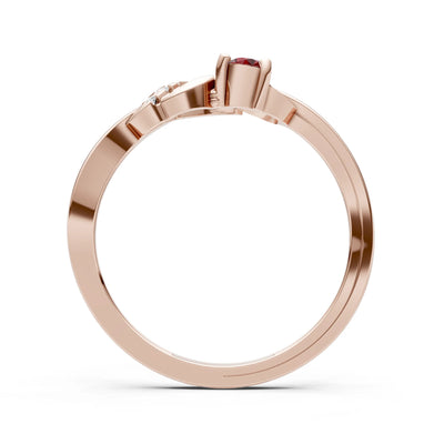 Twist Accent Dainty Solitaire Ring