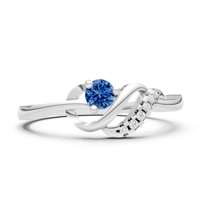 Twist Accent Dainty Solitaire Ring