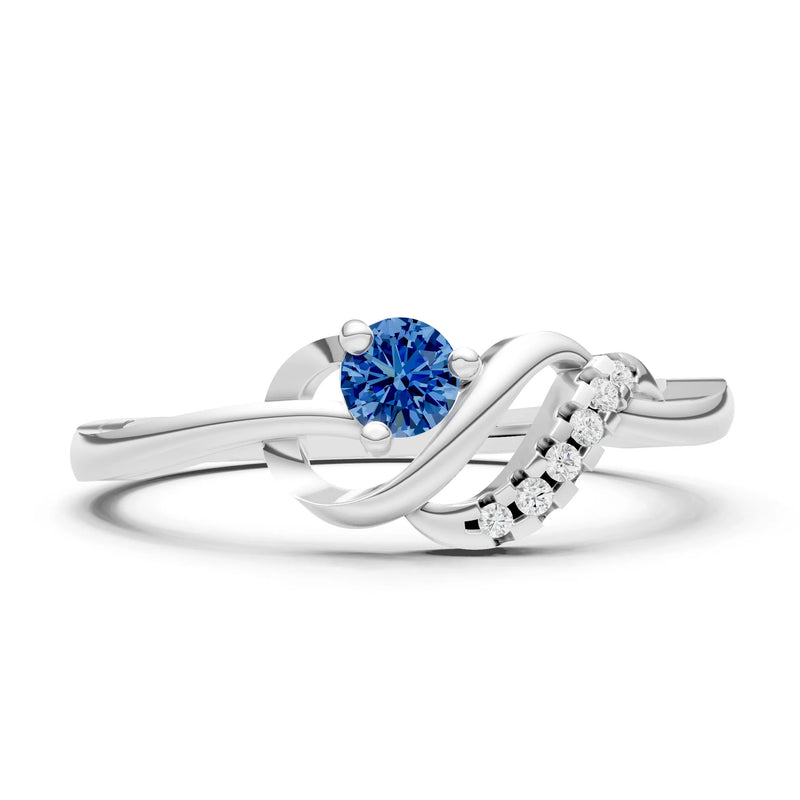 Twist Accent Dainty Solitaire Ring