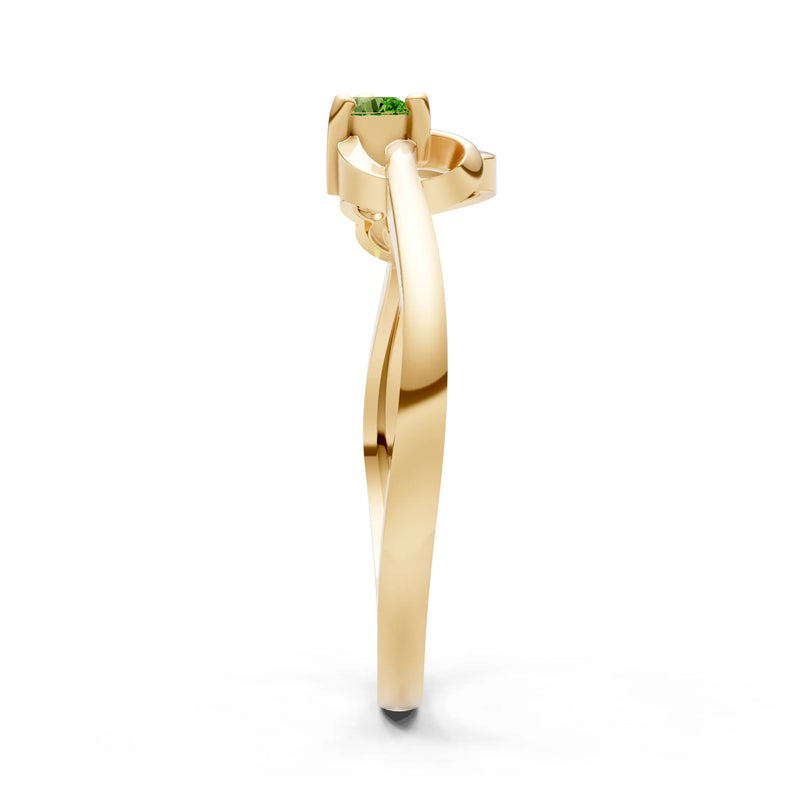 Twist Accent Dainty Solitaire Ring