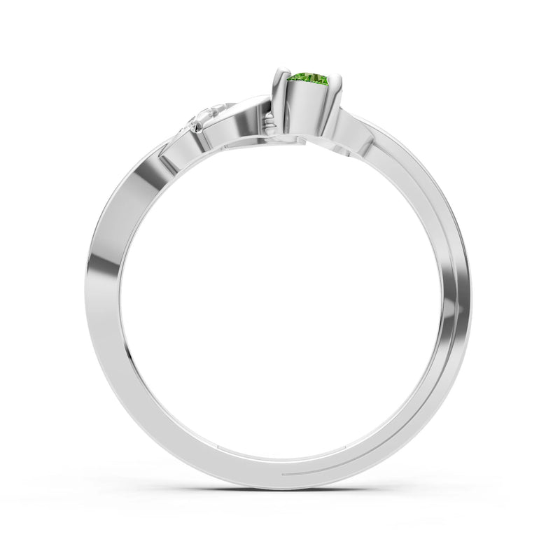 Twist Accent Dainty Solitaire Ring