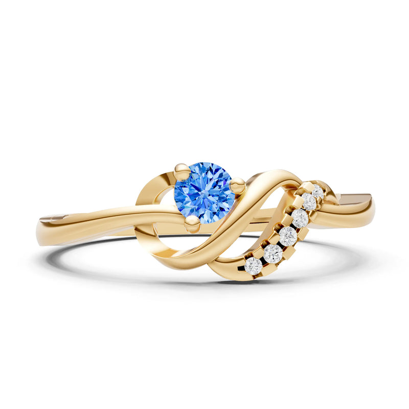 Twist Accent Dainty Solitaire Ring