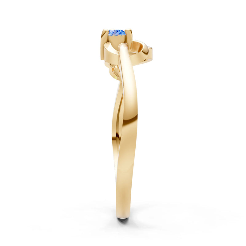 Twist Accent Dainty Solitaire Ring