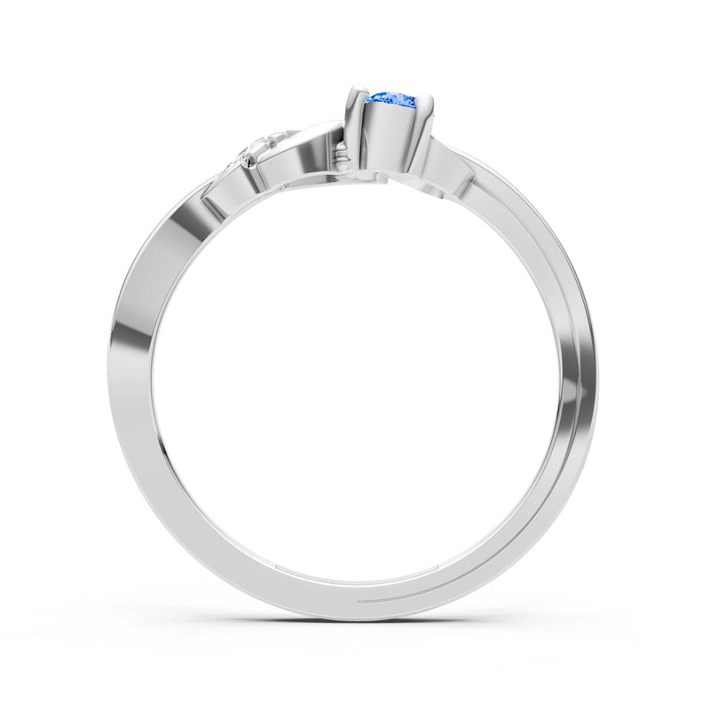 Twist Accent Dainty Solitaire Ring