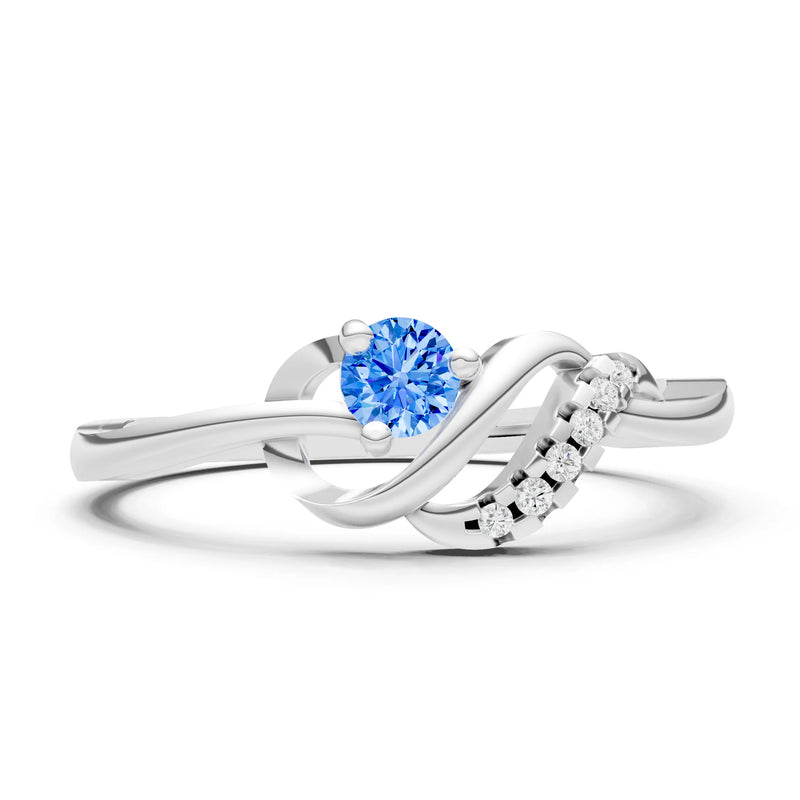 Twist Accent Dainty Solitaire Ring