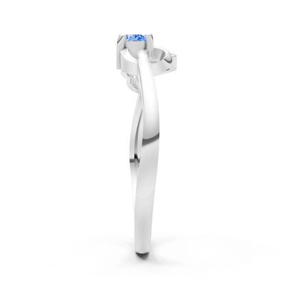 Twist Accent Dainty Solitaire Ring