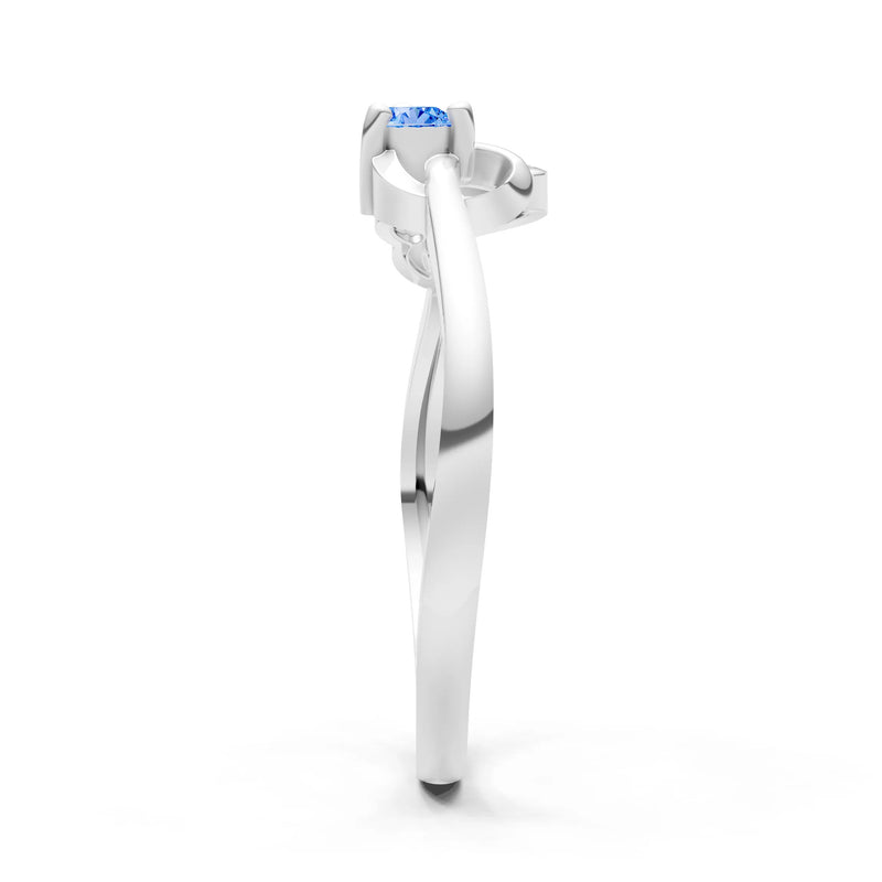 Twist Accent Dainty Solitaire Ring