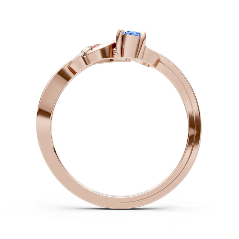 Twist Accent Dainty Solitaire Ring