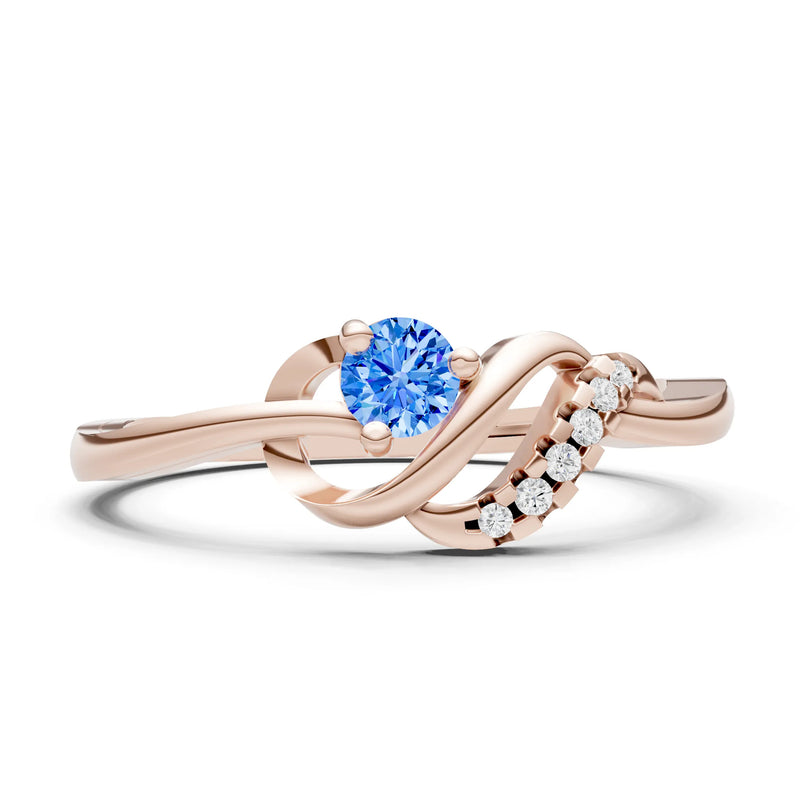 Twist Accent Dainty Solitaire Ring