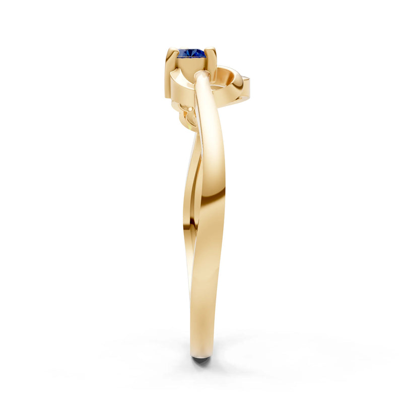 Twist Accent Dainty Solitaire Ring