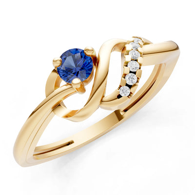 Twist Accent Dainty Solitaire Ring