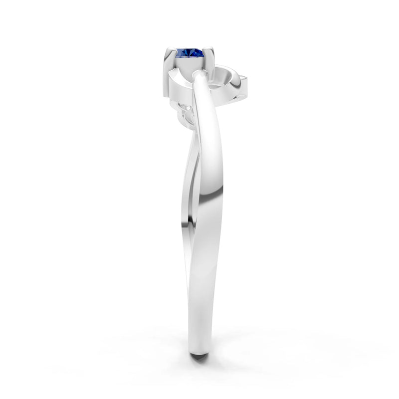 Twist Accent Dainty Solitaire Ring