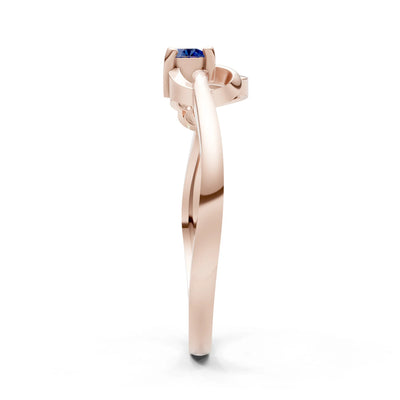 Twist Accent Dainty Solitaire Ring