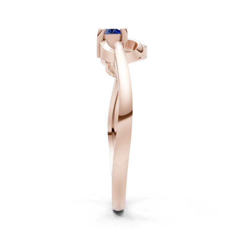 Twist Accent Dainty Solitaire Ring