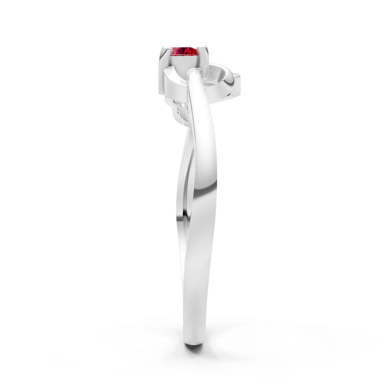 Twist Accent Dainty Solitaire Ring