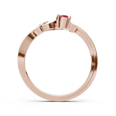 Twist Accent Dainty Solitaire Ring