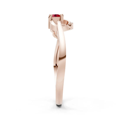 Twist Accent Dainty Solitaire Ring