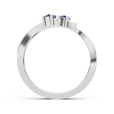 Two-Stone Crossover Prong Ring