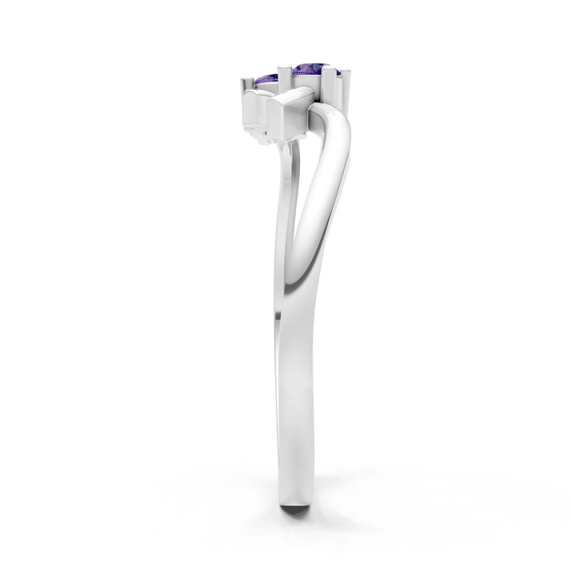 Two-Stone Crossover Prong Ring