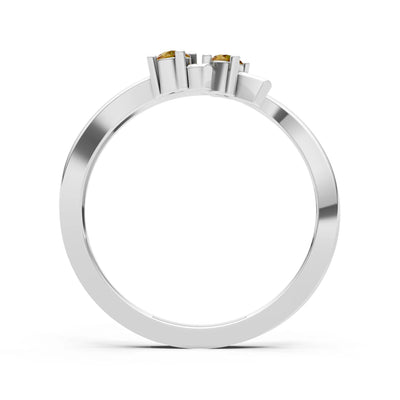Two-Stone Crossover Prong Ring