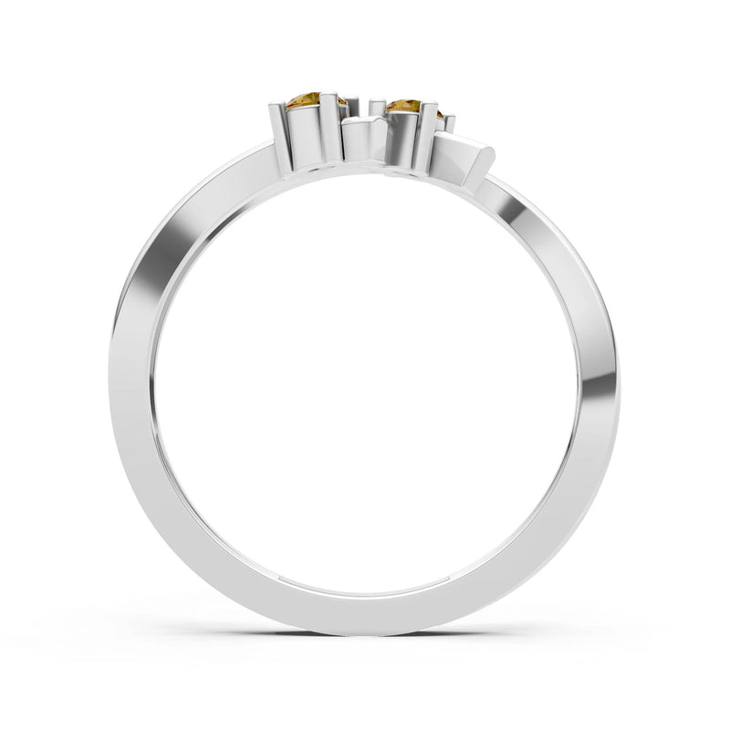 Two-Stone Crossover Prong Ring