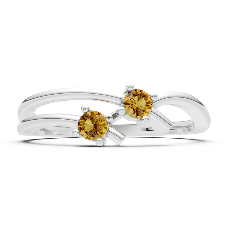 Two-Stone Crossover Prong Ring