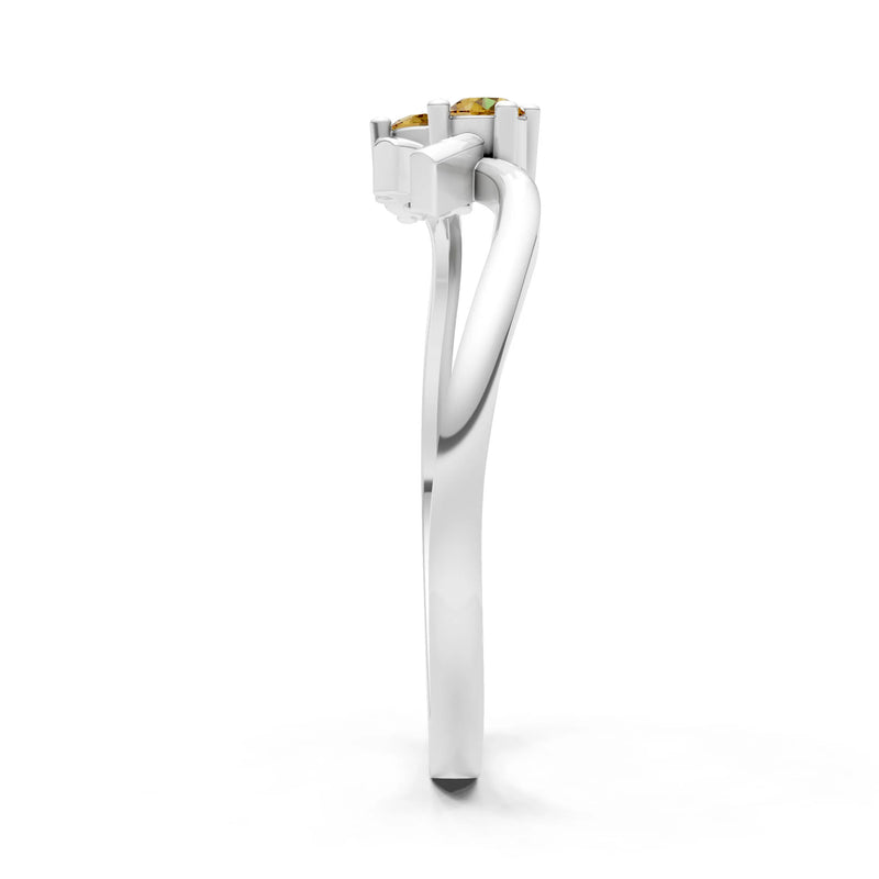 Two-Stone Crossover Prong Ring