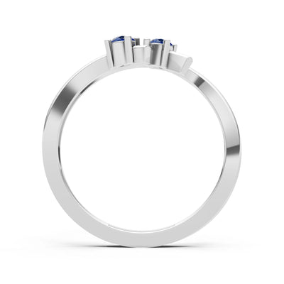 Two-Stone Crossover Prong Ring