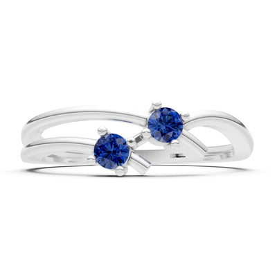 Two-Stone Crossover Prong Ring