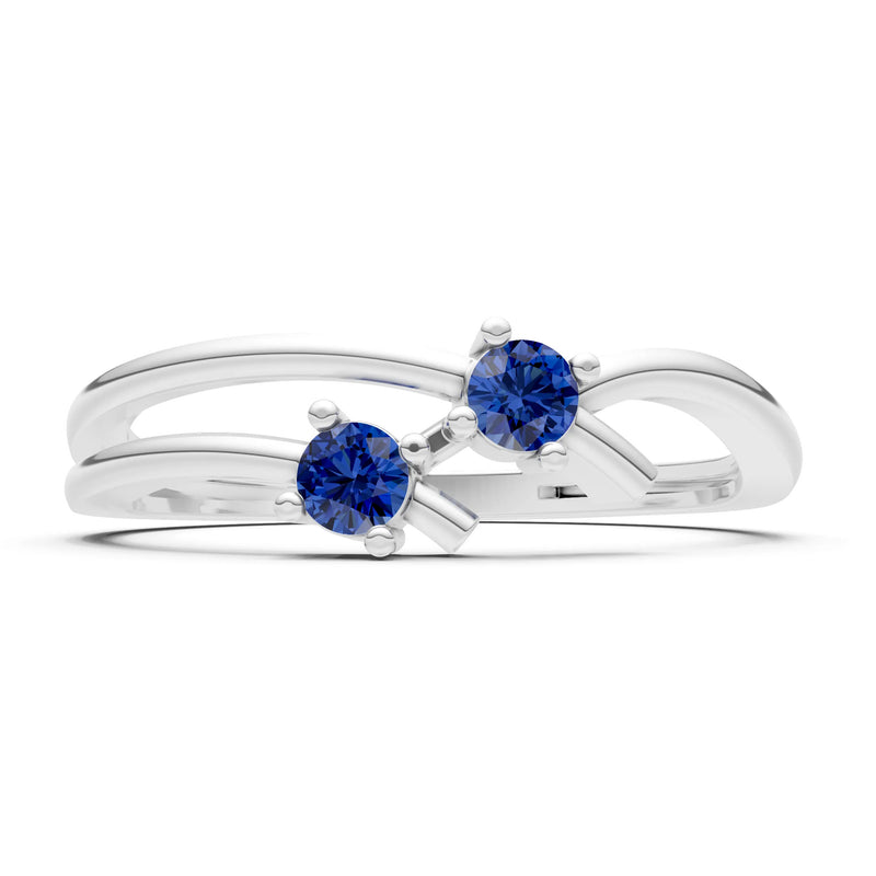 Two-Stone Crossover Prong Ring