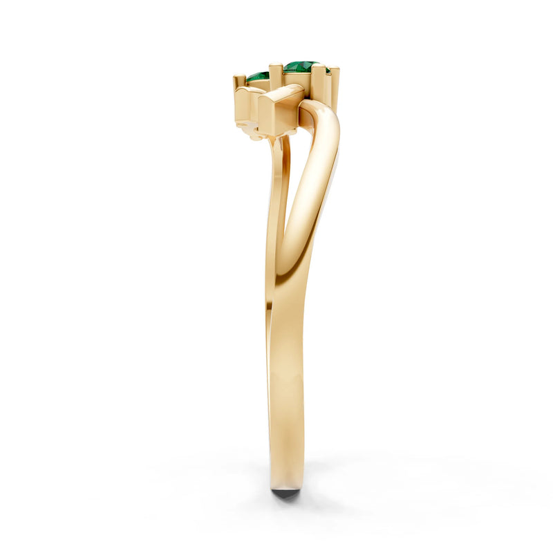 Two-Stone Crossover Prong Ring