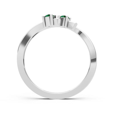 Two-Stone Crossover Prong Ring