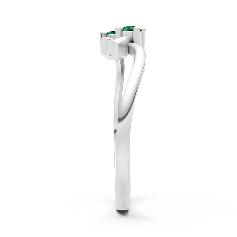 Two-Stone Crossover Prong Ring
