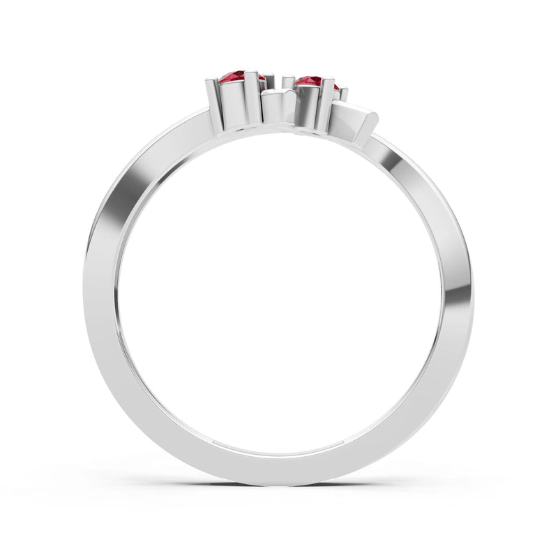 Two-Stone Crossover Prong Ring