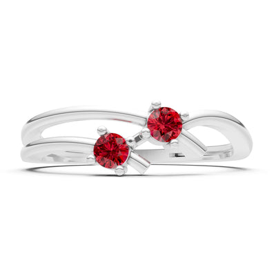 Two-Stone Crossover Prong Ring
