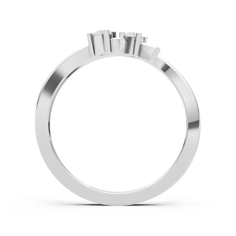 Two-Stone Crossover Prong Ring