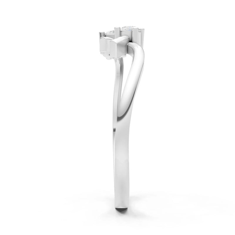 Two-Stone Crossover Prong Ring