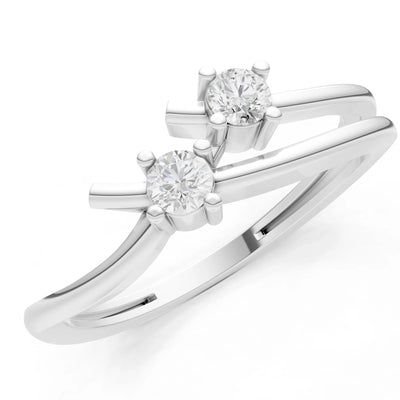 Two-Stone Crossover Prong Ring